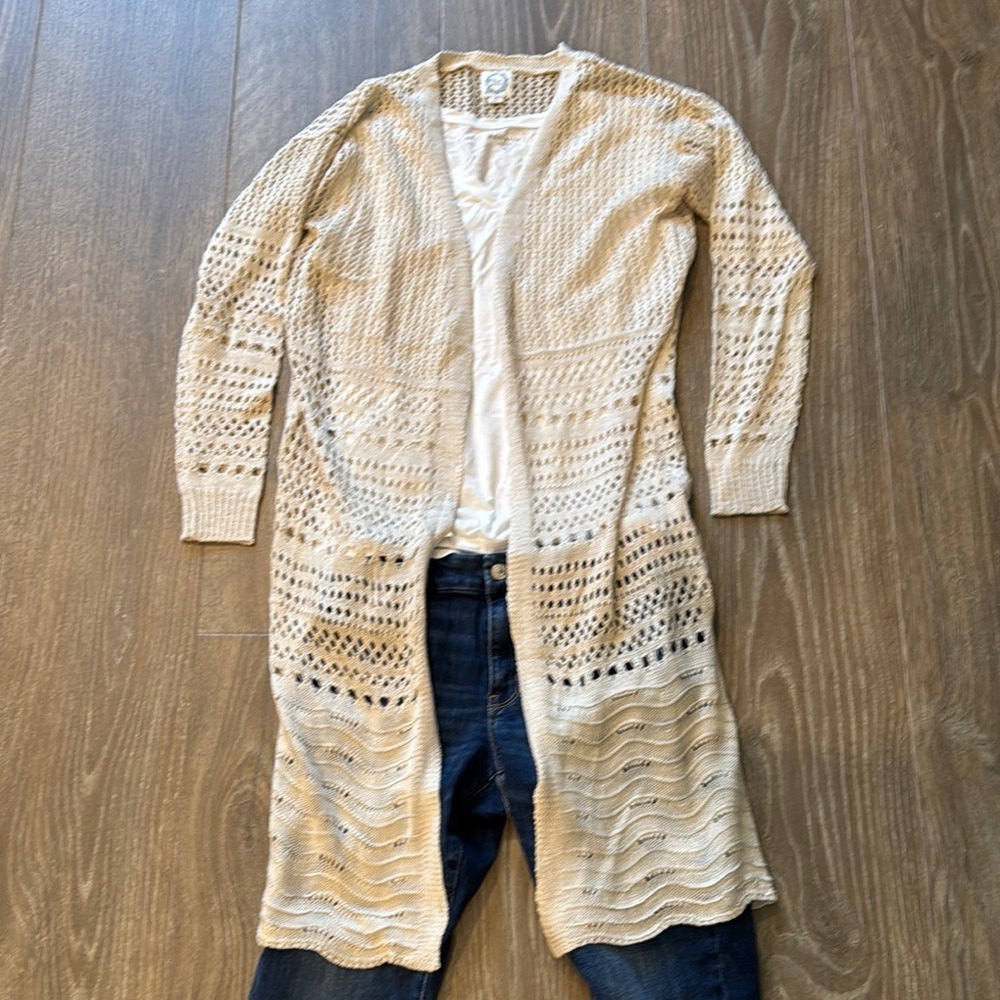 Cream Open-Knit Women's Sweater